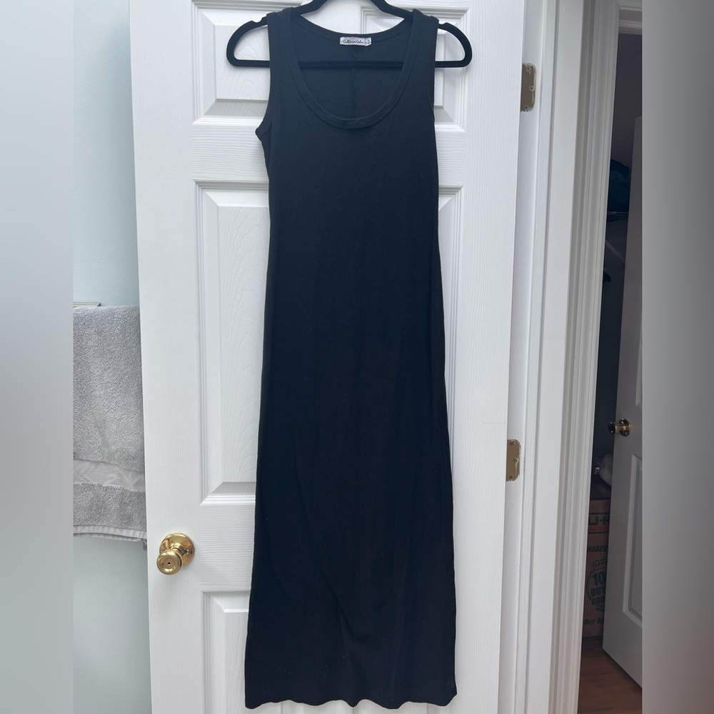 Women’s Black Sleeveless Maxi Dress - Classic Tank Maxi
